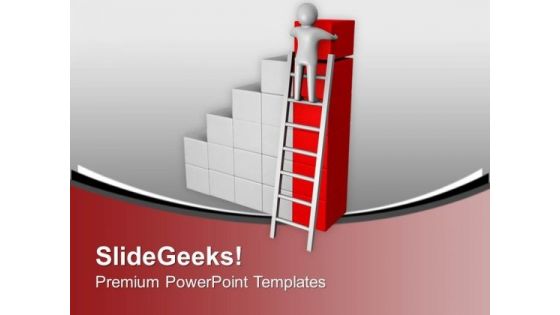 3d Man Climbing To Arrange Cubes PowerPoint Templates Ppt Backgrounds For Slides 0213