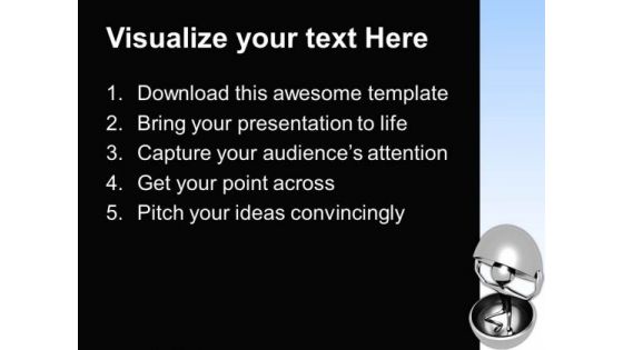 3d Man Coming Out From Shell PowerPoint Templates And PowerPoint Themes 1012