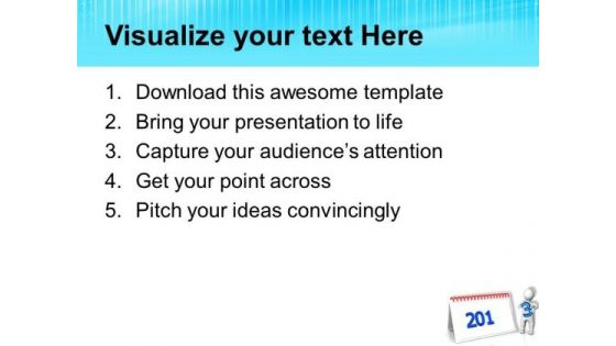 3d Man Completing Calendar Of 2013 Business PowerPoint Templates Ppt Backgrounds For Slides 1212