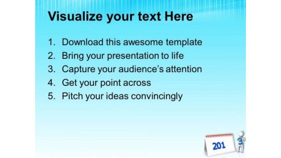 3d Man Completing Calendar Of 2013 Business PowerPoint Templates Ppt Backgrounds For Slides 1212