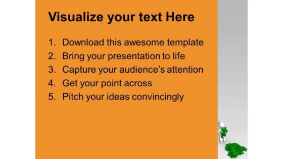 3d Man Completing Puzzles Business Concept PowerPoint Templates Ppt Backgrounds For Slides 0113
