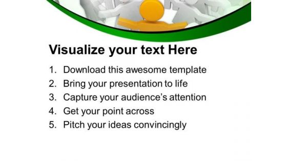 3d Man Crowd Of White 3d Fellows PowerPoint Templates Ppt Backgrounds For Slides 0713