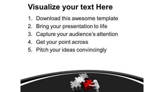 3d Man Finding Solution Puzzles Jigsaws PowerPoint Templates Ppt Backgrounds For Slides 1112