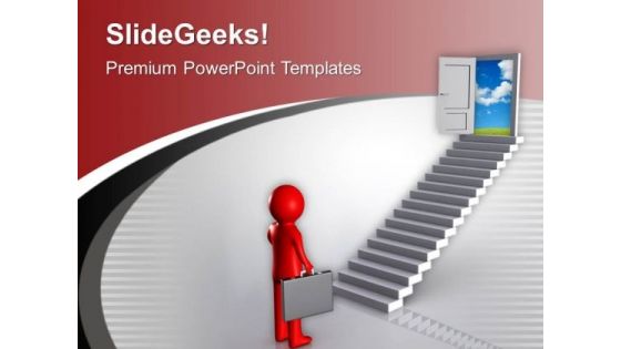 3d Man Found The Opportunity Door PowerPoint Templates Ppt Backgrounds For Slides 0213
