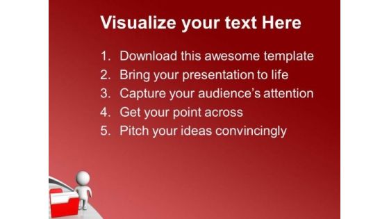 3d Man Giving Information Of Folder PowerPoint Templates Ppt Backgrounds For Slides 0213
