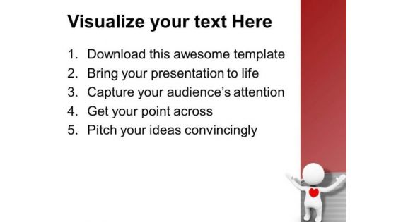 3d Man Heart Concept Of Love PowerPoint Templates Ppt Backgrounds For Slides 0713