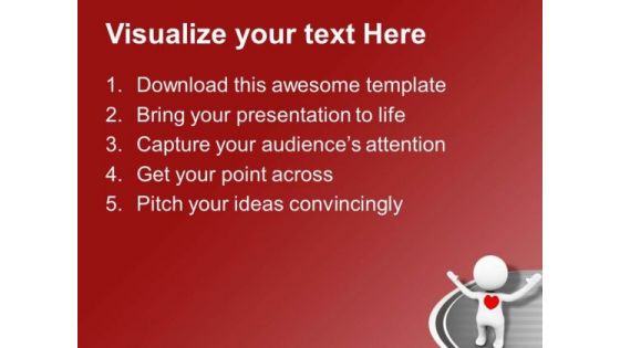 3d Man Heart Concept Of Love PowerPoint Templates Ppt Backgrounds For Slides 0713