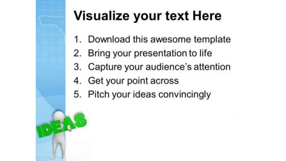 3d Man Holding Ideas Text PowerPoint Templates Ppt Backgrounds For Slides 0713