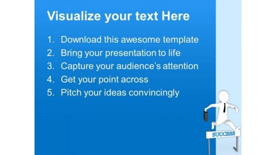 3d Man Jumping Over Success PowerPoint Templates Ppt Backgrounds For Slides 0713