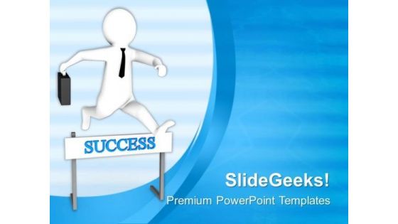 3d Man Jumping Over Success PowerPoint Templates Ppt Backgrounds For Slides 0713