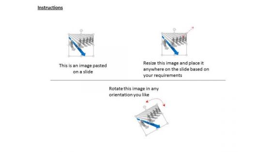 3d Man On Blue Arrow For Leadership