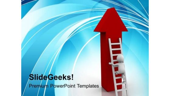 3d Man On Ladder Of Success PowerPoint Templates Ppt Backgrounds For Slides 0813