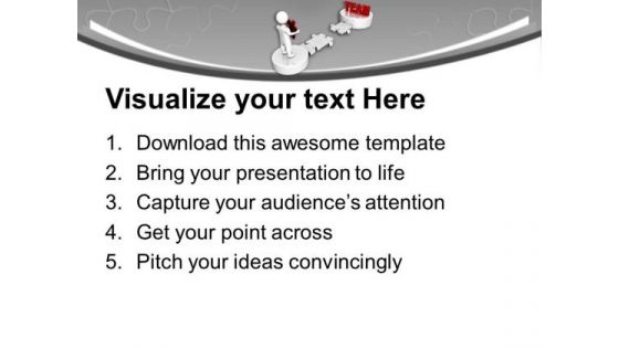 3d Man On Puzzle With Word Team PowerPoint Templates Ppt Backgrounds For Slides 0213