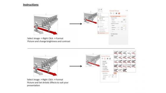 3d Man On Red Arrow Leading And Showing Leadership