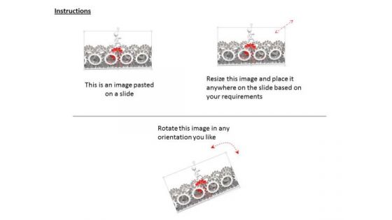 3d Man On Silver Gears PowerPoint Templates