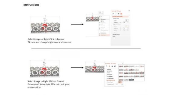 3d Man On Silver Gears PowerPoint Templates