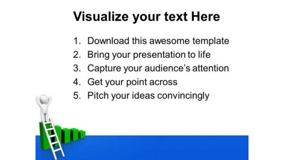 3d Man On Success Graph PowerPoint Templates Ppt Backgrounds For Slides 0813