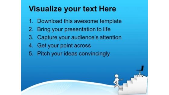3d Man On Way To His Career PowerPoint Templates Ppt Backgrounds For Slides 0813