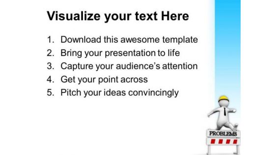 3d Man Overcoming Problems PowerPoint Templates Ppt Backgrounds For Slides 0813