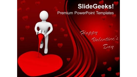 3d Man Painting The Heart Creativity PowerPoint Templates Ppt Backgrounds For Slides 0213
