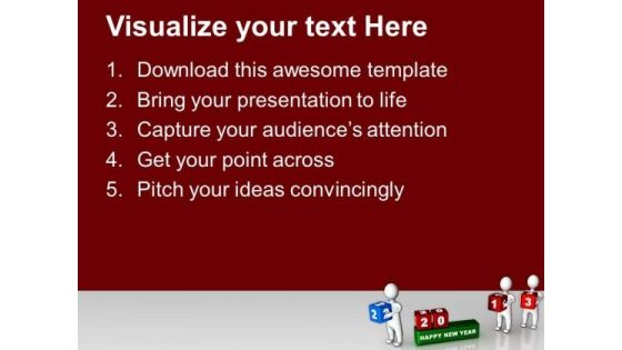 3d Man Placing Cubes Business New Year Concept PowerPoint Templates Ppt Backgrounds For Slides 1112