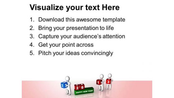 3d Man Placing Cubes New Year Concept PowerPoint Templates Ppt Backgrounds For Slides 1112