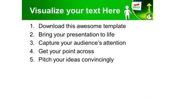 3d Man Pointing 2013 New Year PowerPoint Templates Ppt Backgrounds For Slides 1212