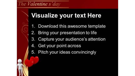 3d Man Pointing Love Hearts Valentines PowerPoint Templates Ppt Backgrounds For Slides 0213