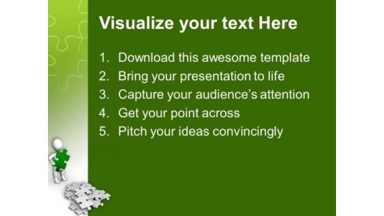 3d Man Puzzle Green Business PowerPoint Templates And PowerPoint Themes 1012