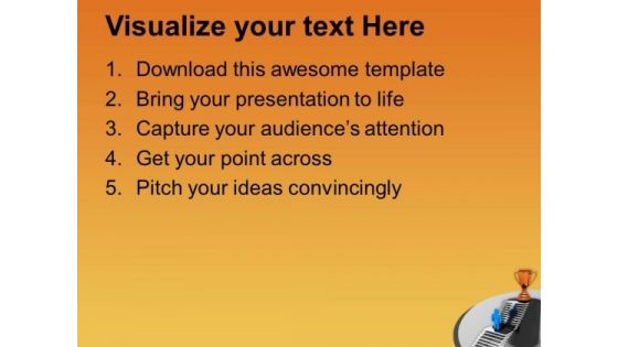 3d Man Reaching To The Trophy PowerPoint Templates Ppt Backgrounds For Slides 0213