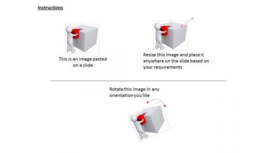 3d Man Red Cube For Solution Building