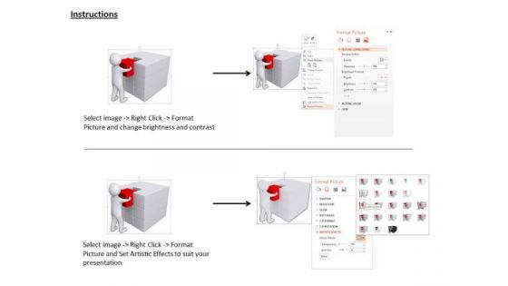 3d Man Red Cube For Solution Building