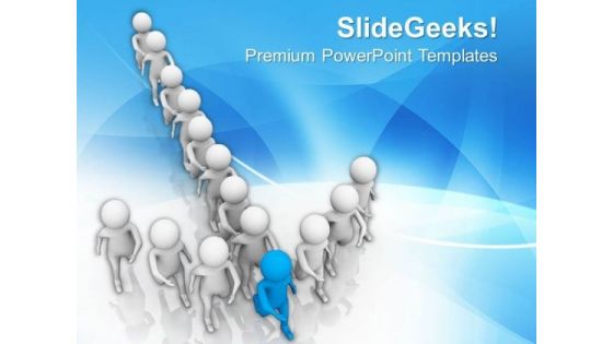 3d Man Standing In Arrow Shape PowerPoint Templates Ppt Backgrounds For Slides 0713