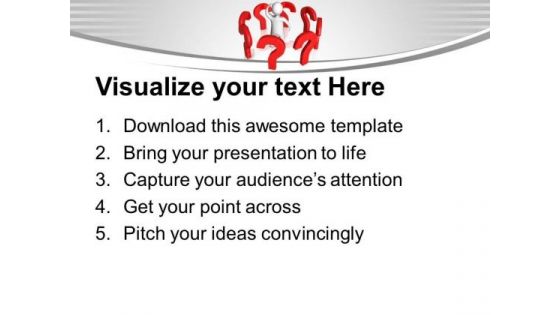 3d Man Surrounded With Questions PowerPoint Templates Ppt Backgrounds For Slides 0213