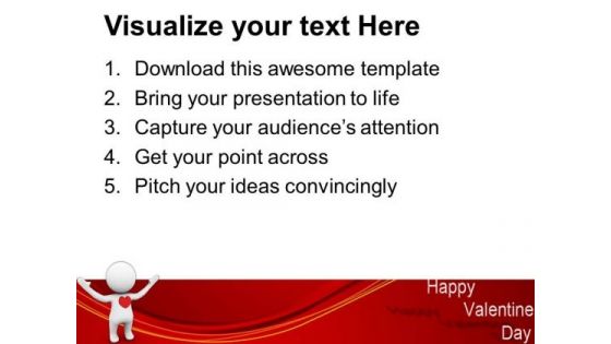 3d Man With A Red Heart Concept Of Love PowerPoint Templates Ppt Backgrounds For Slides 0213