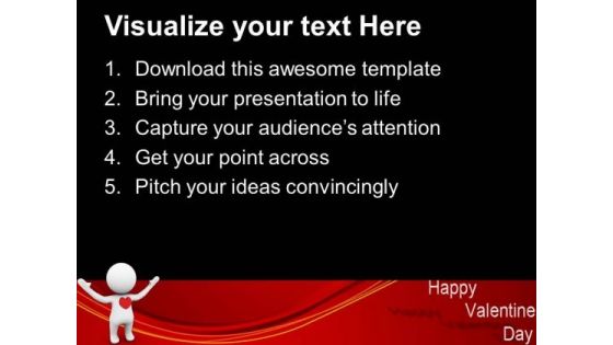 3d Man With A Red Heart Concept Of Love PowerPoint Templates Ppt Backgrounds For Slides 0213