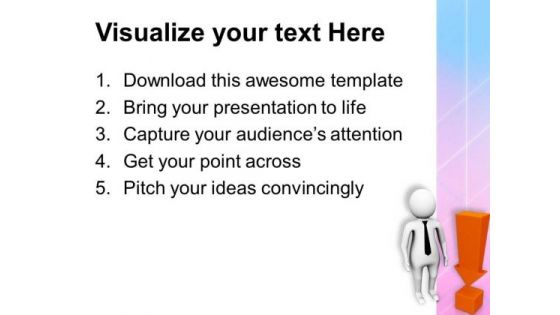 3d Man With Exclamation Mark PowerPoint Templates Ppt Backgrounds For Slides 0813