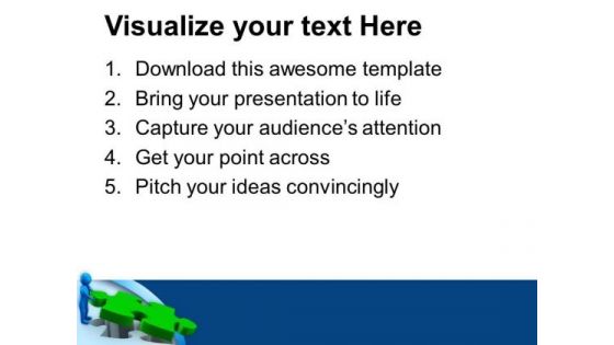 3d Man With Green Puzzle Piece PowerPoint Templates Ppt Backgrounds For Slides 0713