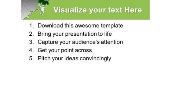 3d Man With Green Puzzle Solution PowerPoint Templates Ppt Backgrounds For Slides 0313