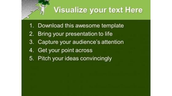 3d Man With Green Puzzle Solution PowerPoint Templates Ppt Backgrounds For Slides 0313