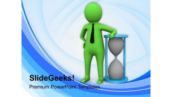 3d Man With Hour Glass PowerPoint Templates Ppt Backgrounds For Slides 0713