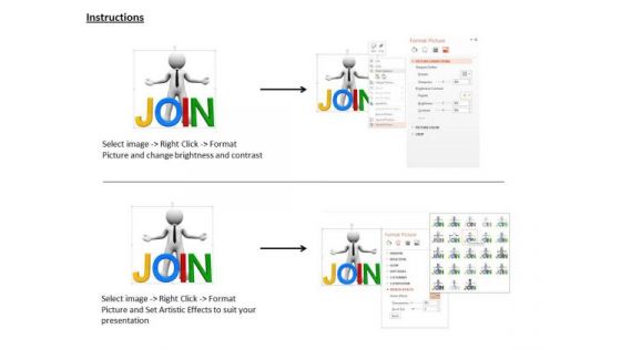 3d Man With Join Text For Job