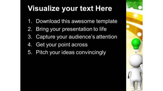 3d Man With Light Bulb PowerPoint Templates And PowerPoint Themes 1012