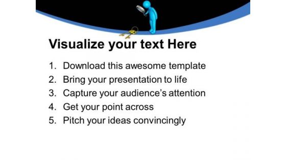 3d Man With Magnifying Glass Keys PowerPoint Templates Ppt Backgrounds For Slides 0213