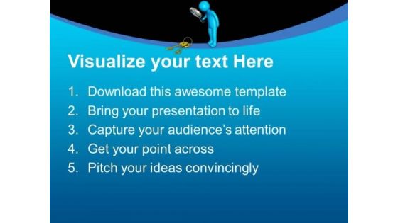 3d Man With Magnifying Glass Keys PowerPoint Templates Ppt Backgrounds For Slides 0213