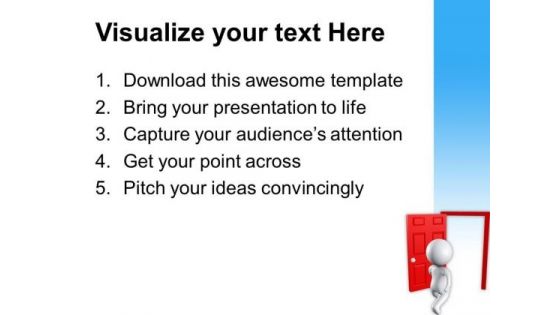 3d Man With Open Door PowerPoint Templates Ppt Backgrounds For Slides 0713