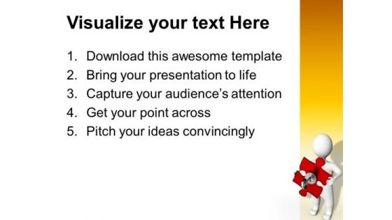 3d Man With Puzzle Key PowerPoint Templates And PowerPoint Themes 1012