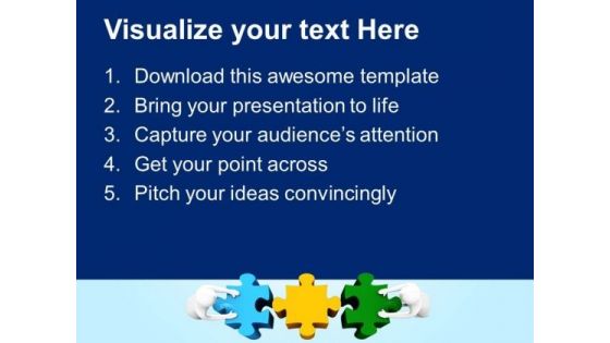 3d Man With Puzzle Teamwork PowerPoint Templates And PowerPoint Themes 0812