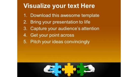 3d Man With Puzzle Teamwork PowerPoint Templates Ppt Backgrounds For Slides 1212