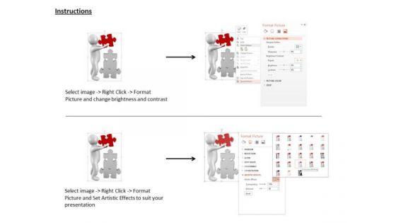 3d Man With Red Puzzle And White For Solution
